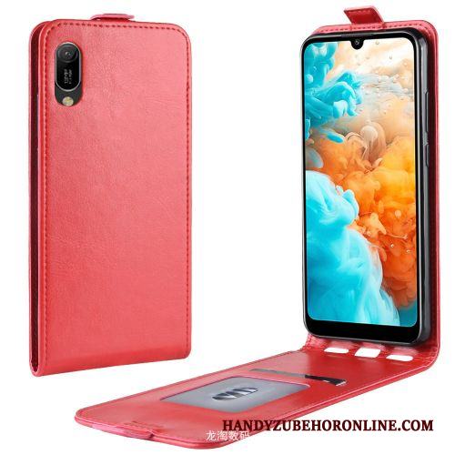 Huawei Y6 2019 Skal Telefon Plånbok Täcka Röd Fodral Skydd Trend