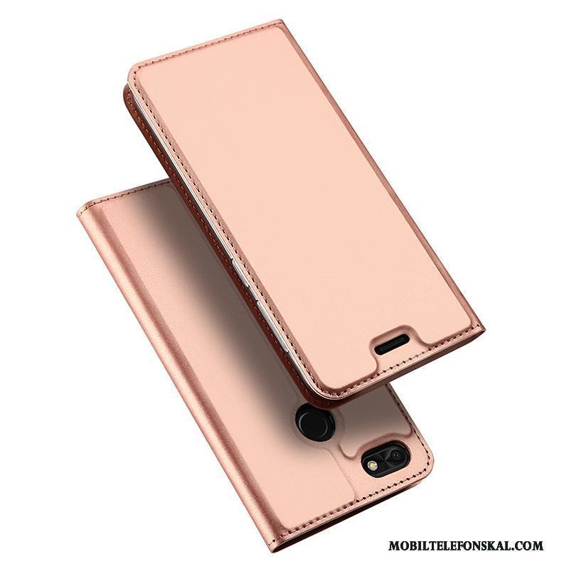 Huawei Y6 Pro 2017 Skal Telefon Business Täcka Skydd Fallskydd Fodral Rosa Guld