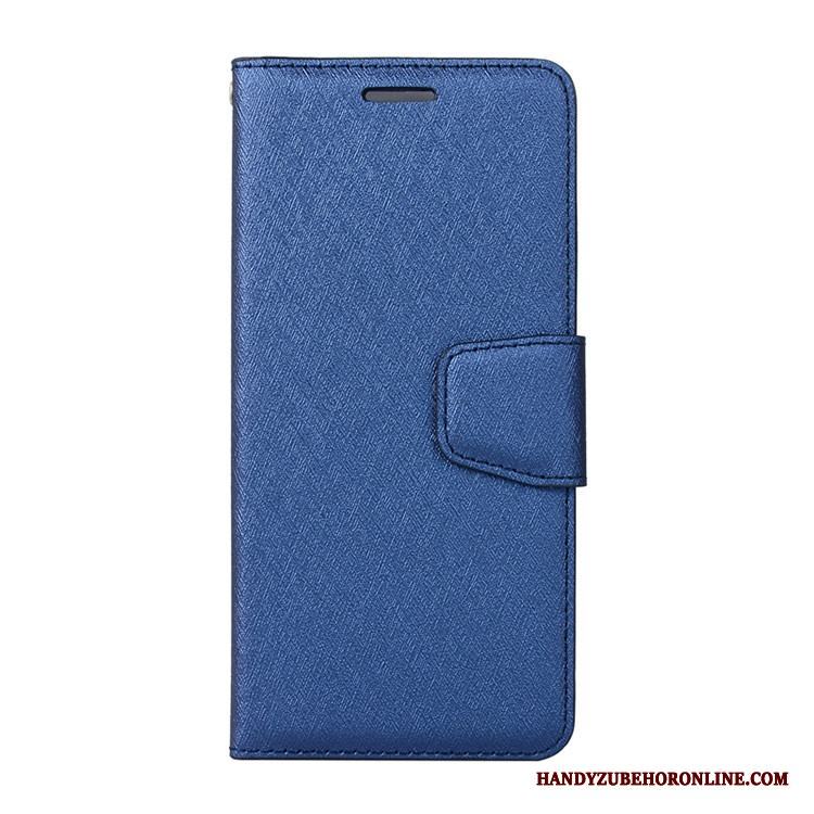 Huawei Y7 2018 Skal Telefon Kort Plånbok Läderfodral Blå Täcka Skydd