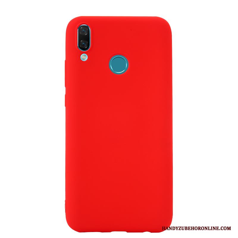 Huawei Y7 2019 Skydd Röd Mjuk Skal Telefon Fallskydd Business Solid Färg