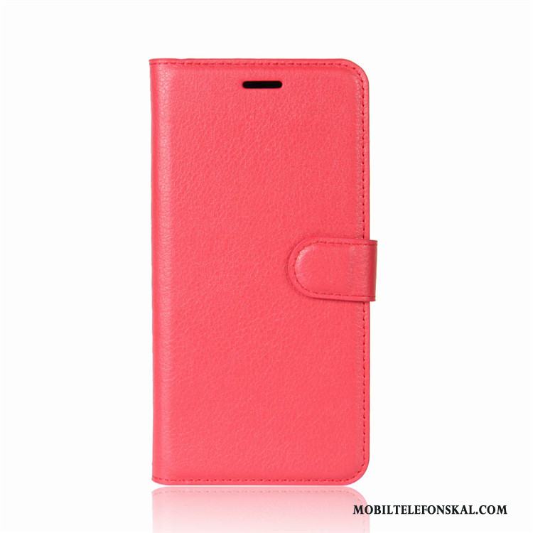 Lg Q6 Skydd Täcka Plånbok Skal Mobil Telefon Röd Läderfodral