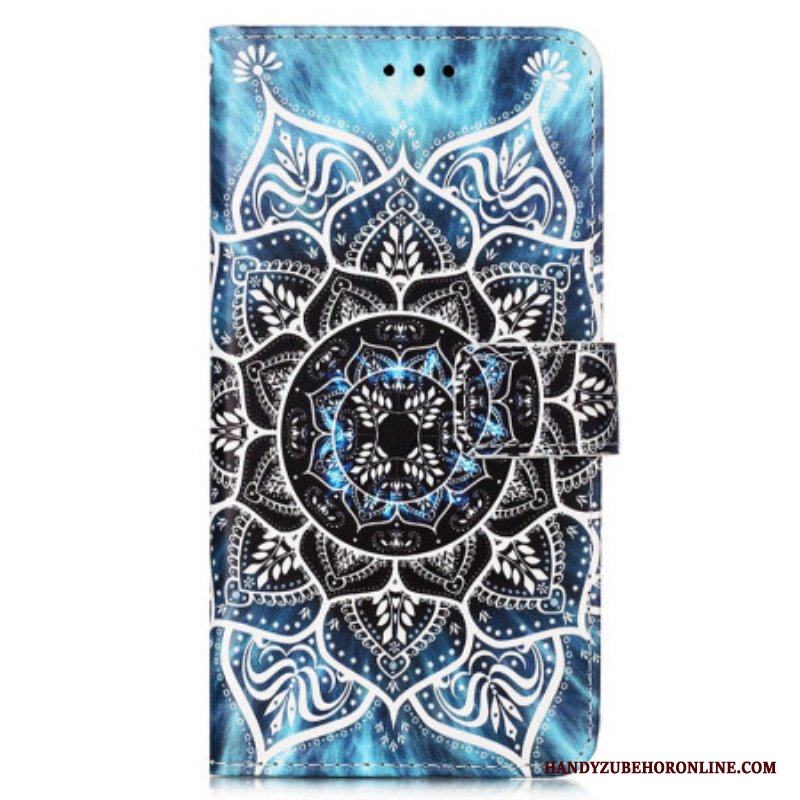 Läderfodral Samsung Galaxy A54 5G Med Kedjar Strappy Mandala