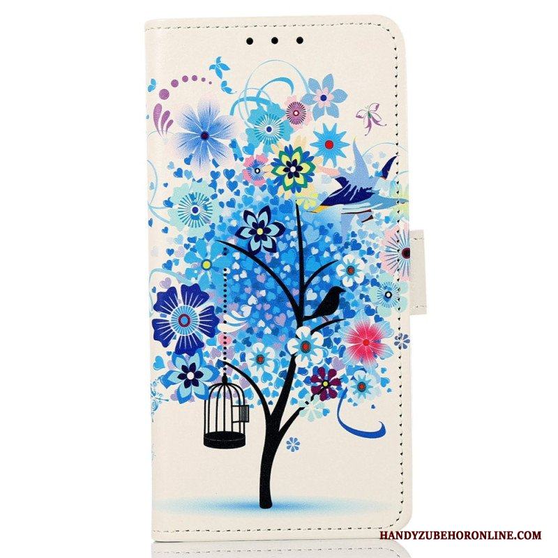 Läderfodral Samsung Galaxy M13 Blommande Träd