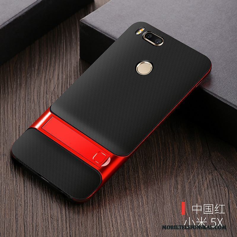Mi 5x Transparent Support Skydd Slim Skal Telefon All Inclusive Röd