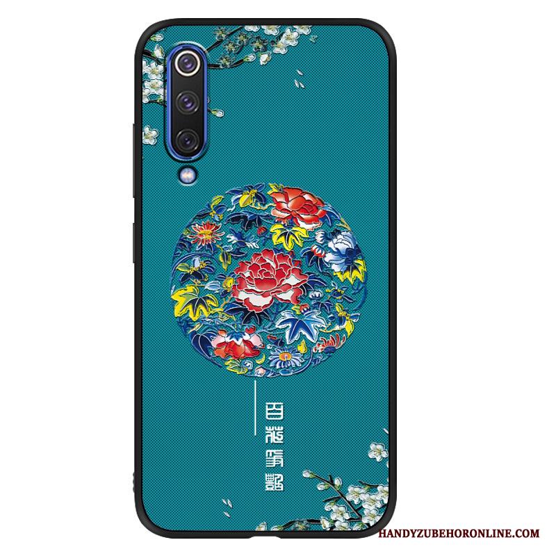 Mi 9 Lite Nubuck Liten Fallskydd Skal Telefon Kreativa Blå Palats