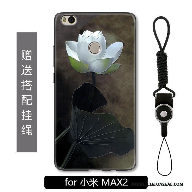 Mi Max 2 Skal Blommor Liten Kinesisk Stil Lättnad Enkel Hängsmycken Mobil Telefon