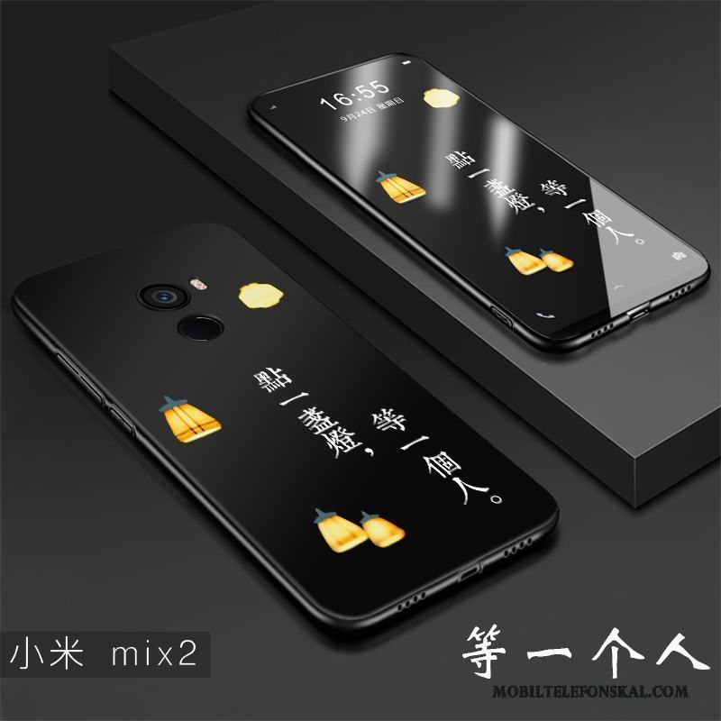 Mi Mix 2 Kreativa Silikon Svart Fallskydd Mjuk Skal Telefon Trend