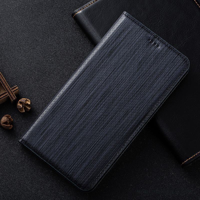Mi Note 2 Läderfodral Skydd Äkta Läder Skal Telefon Täcka Blå Rutigt