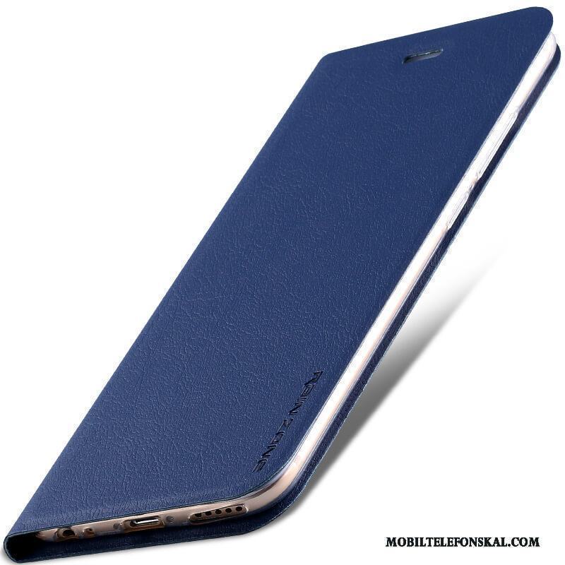 Mi Note 3 Clamshell Blå Liten Skydd Läder Fodral Skal Telefon