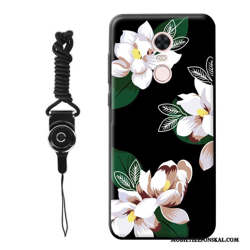 Mi Note 3 Fallskydd Blommor Liten Röd Skal Telefon Svart Mjuk