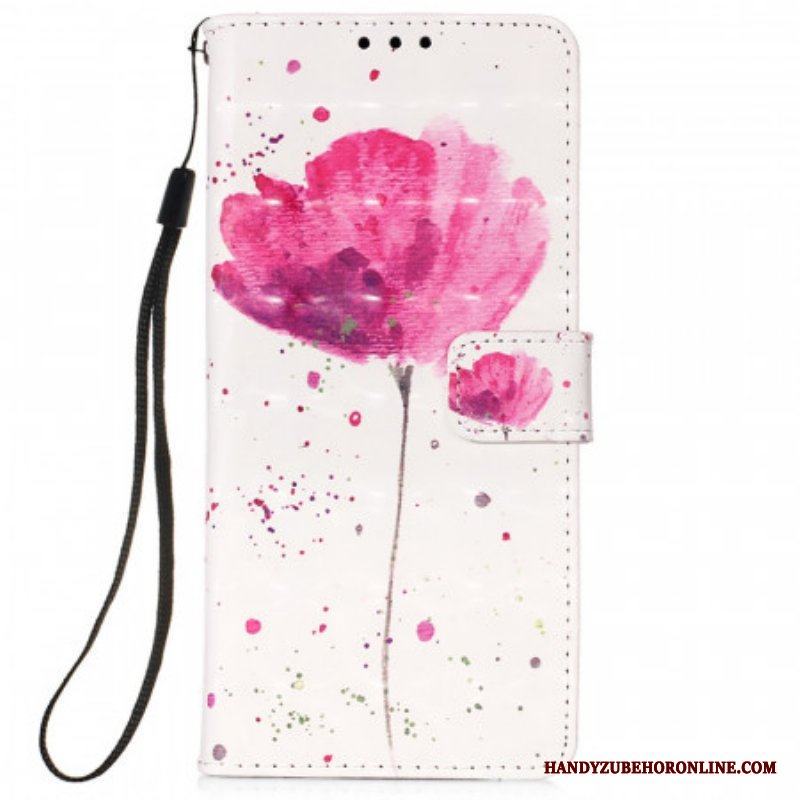 Mobilskal Folio-fodral Xiaomi Redmi Note 11 Pro Plus 5G Akvarell Vallmo