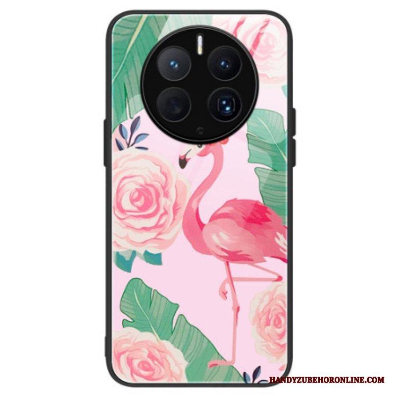 Mobilskal Huawei Mate 50 Pro Flamingo Härdat Glas