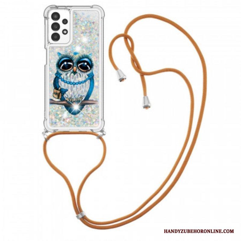 Mobilskal Samsung Galaxy A13 Med Snodd Paljett Dragsko Miss Owl