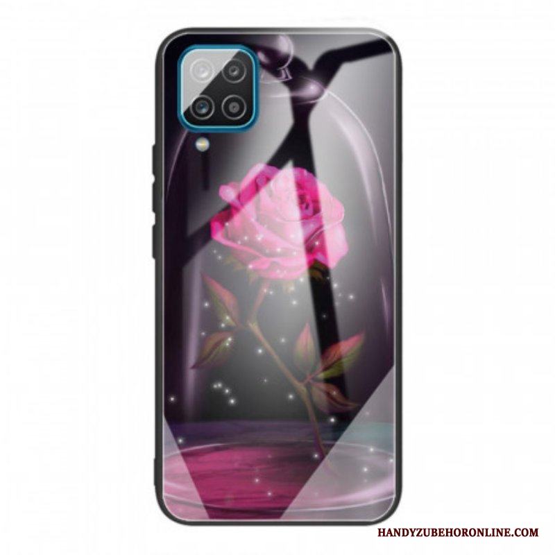 Mobilskal Samsung Galaxy M32 Magiskt Rosa Härdat Glas