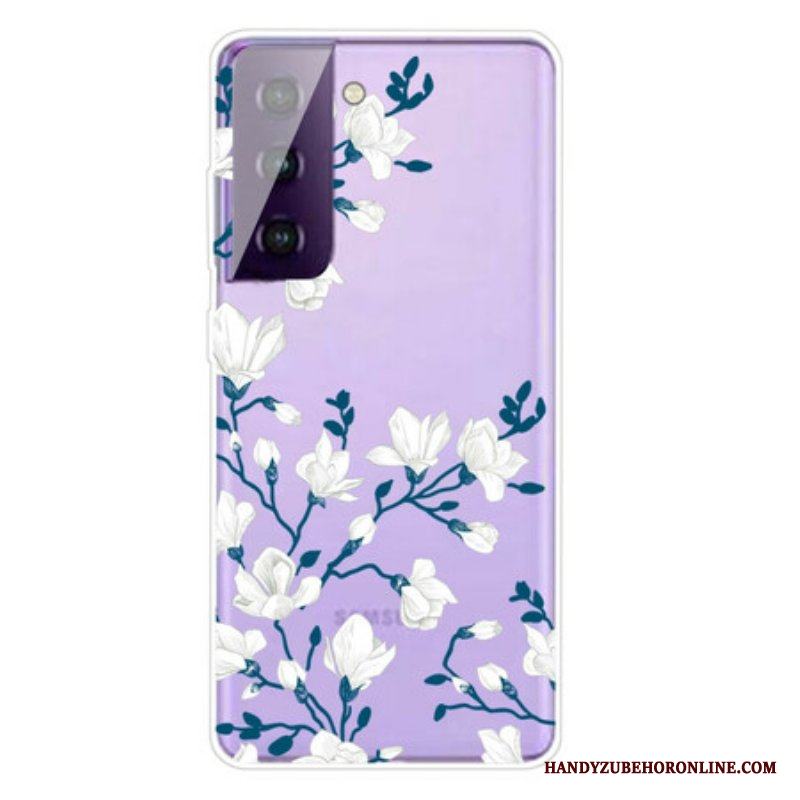 Mobilskal Samsung Galaxy S21 5G Vita Blommor