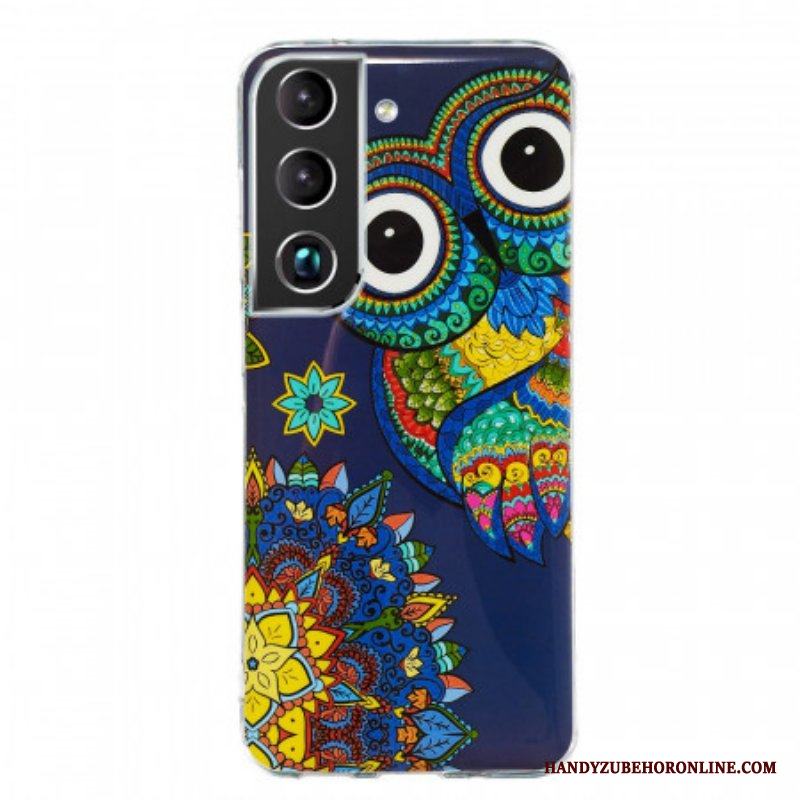 Mobilskal Samsung Galaxy S22 5G Fluorescerande Uggla Mandala