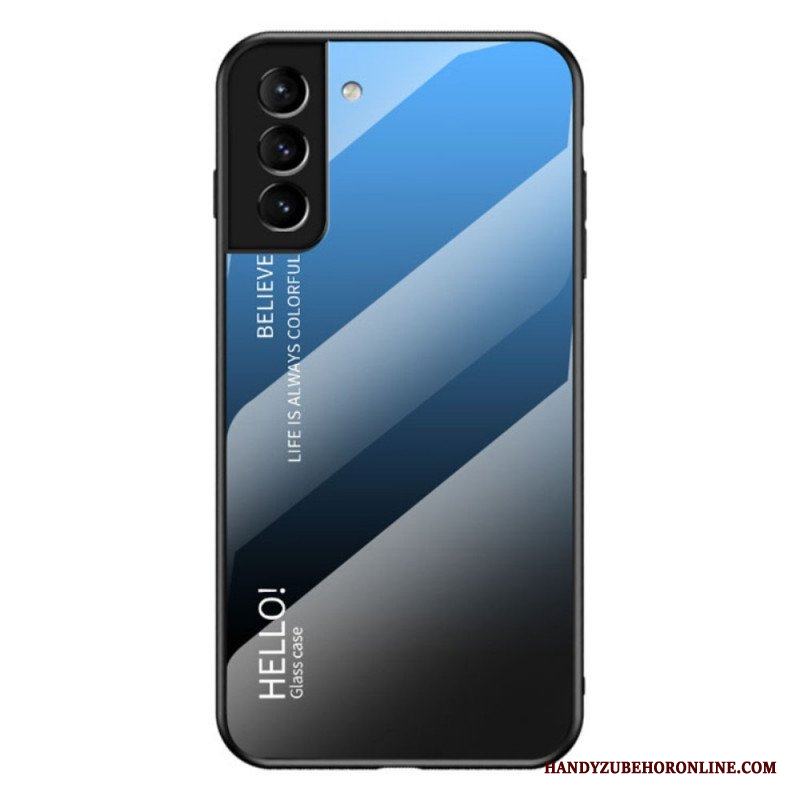 Mobilskal Samsung Galaxy S22 5G Härdat Glas Hej