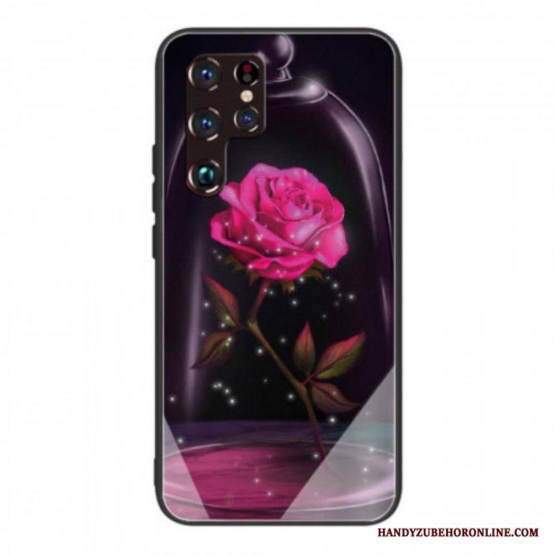 Mobilskal Samsung Galaxy S22 Ultra 5G Magiskt Rosa Härdat Glas