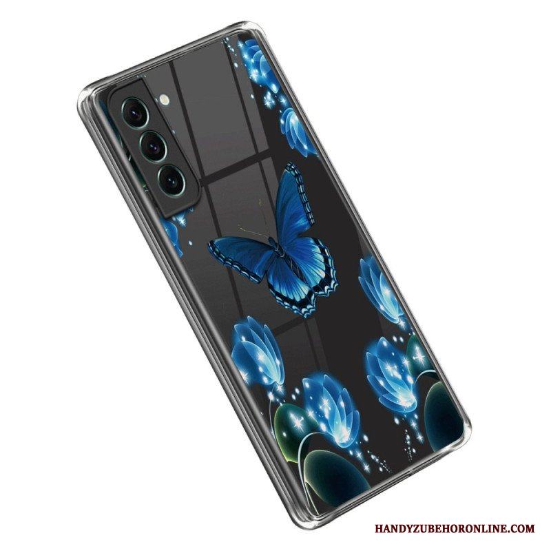 Mobilskal Samsung Galaxy S23 5G Blå Fjärilar
