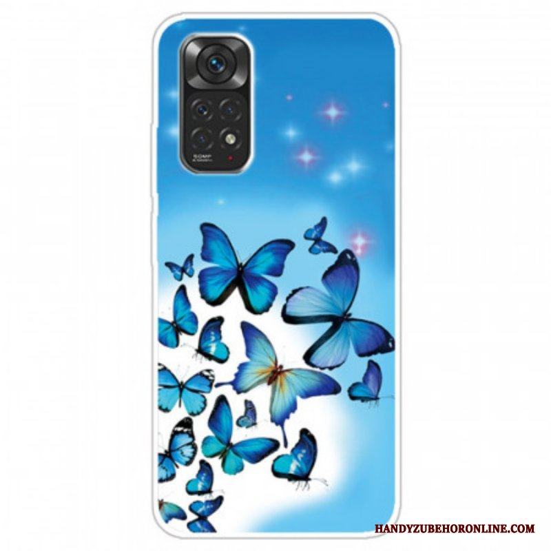 Mobilskal Xiaomi Redmi Note 11 / 11S Blå Fjärilar