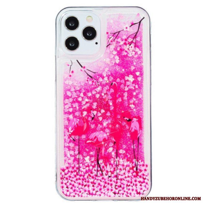 Mobilskal iPhone 15 Pro Flamingo Glitter