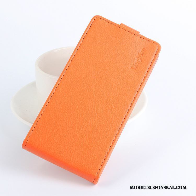 Moto G4 Play Mobil Telefon Täcka Skal Fallskydd Läderfodral Orange Litchi
