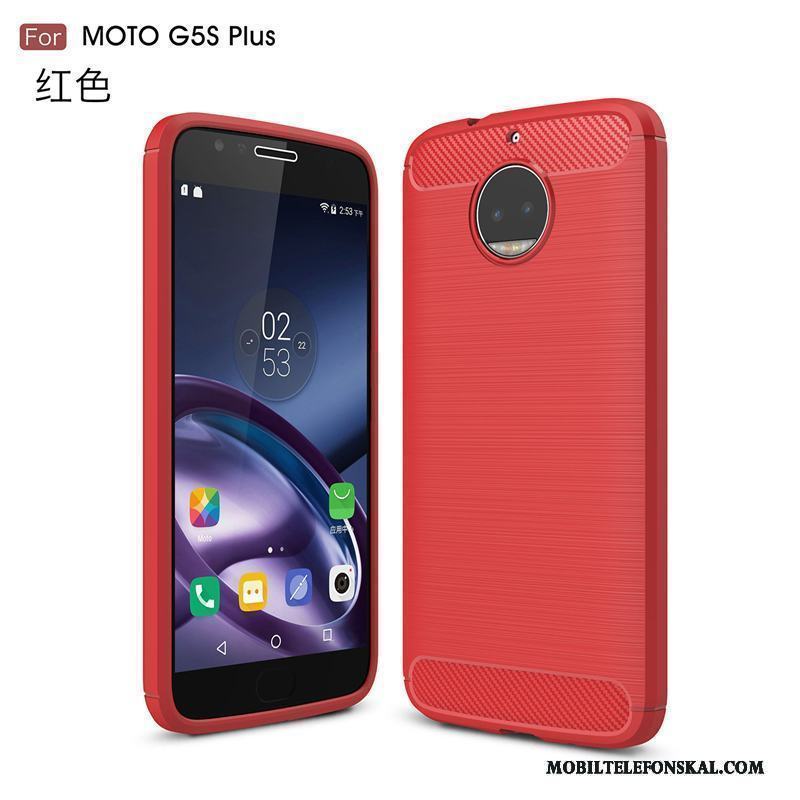 Moto G5 Plus Skal Röd Silke Telefon Skydd Fallskydd