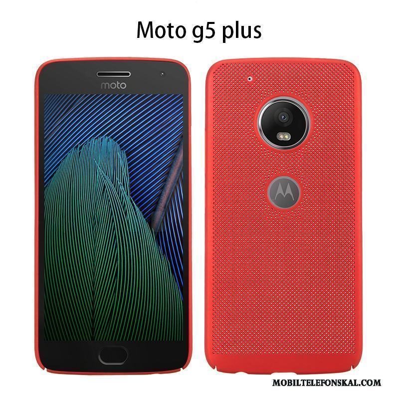 Moto G5 Plus Skal Trend Andningsbar Bra Försäljning Hård Strålande Röd Slim