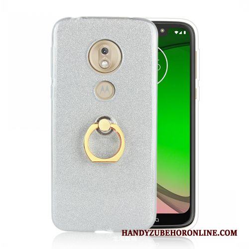 Moto G7 Play Silver Trend Ring Skal Telefon Fodral Mjuk Europa