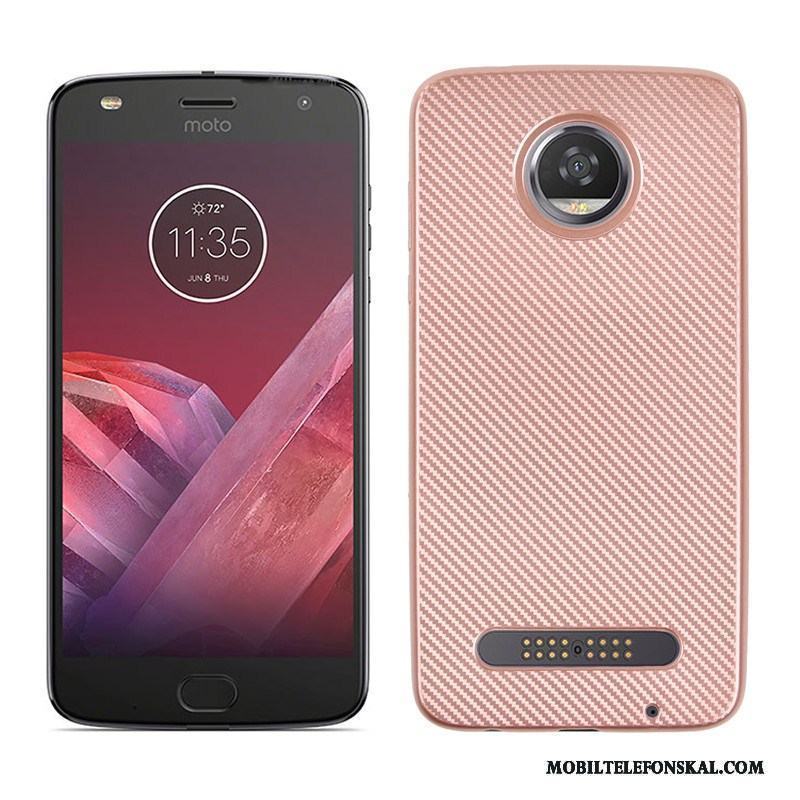 Moto Z2 Play Trend Fallskydd Kostfiber Skal Mjuk Telefon Rosa