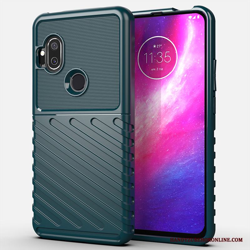 Motorola One Hyper Skal Telefon Hemming Fallskydd Mjuk Armor Fodral Grön