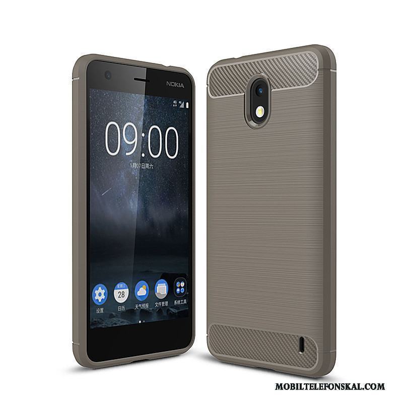 Nokia 2 Silikon Grå All Inclusive Kostfiber Fallskydd Mode Skal
