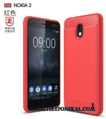 Nokia 2 Skydd Röd Fodral Silikon Fallskydd Mjuk Skal Telefon