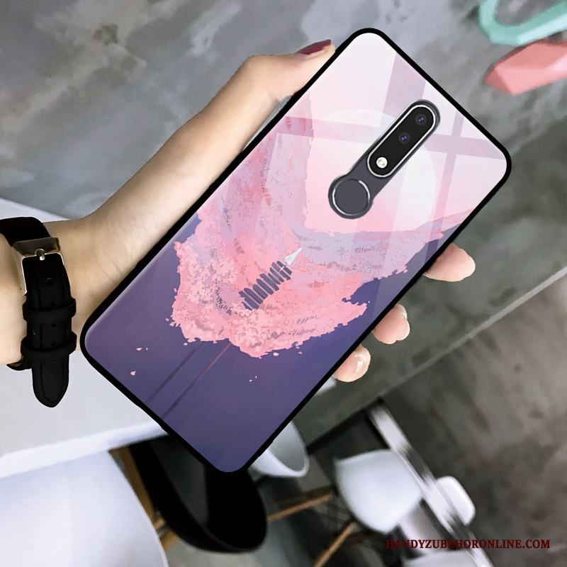 Nokia 3.1 Plus Net Red Fallskydd Mjuk Glas Purpur Enkel Skal Telefon