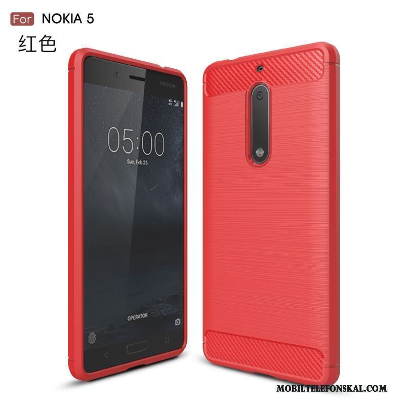 Nokia 5 Fodral Nubuck Skal Telefon Skydd All Inclusive Fallskydd Röd