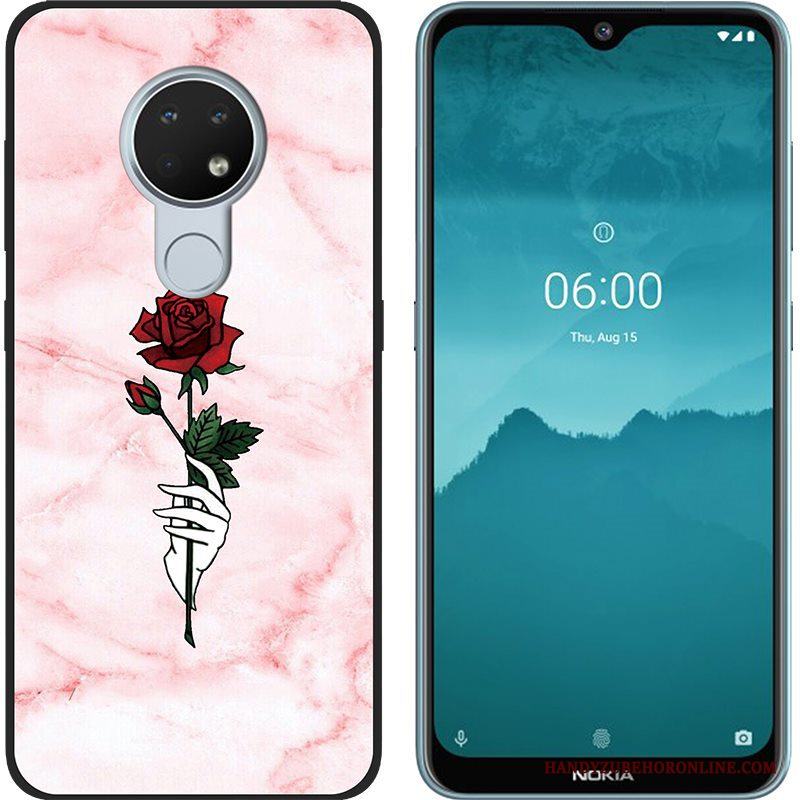 Nokia 7.2 Skal Telefon Målade Bra Försäljning Kreativa Svart Mjuk Rosa