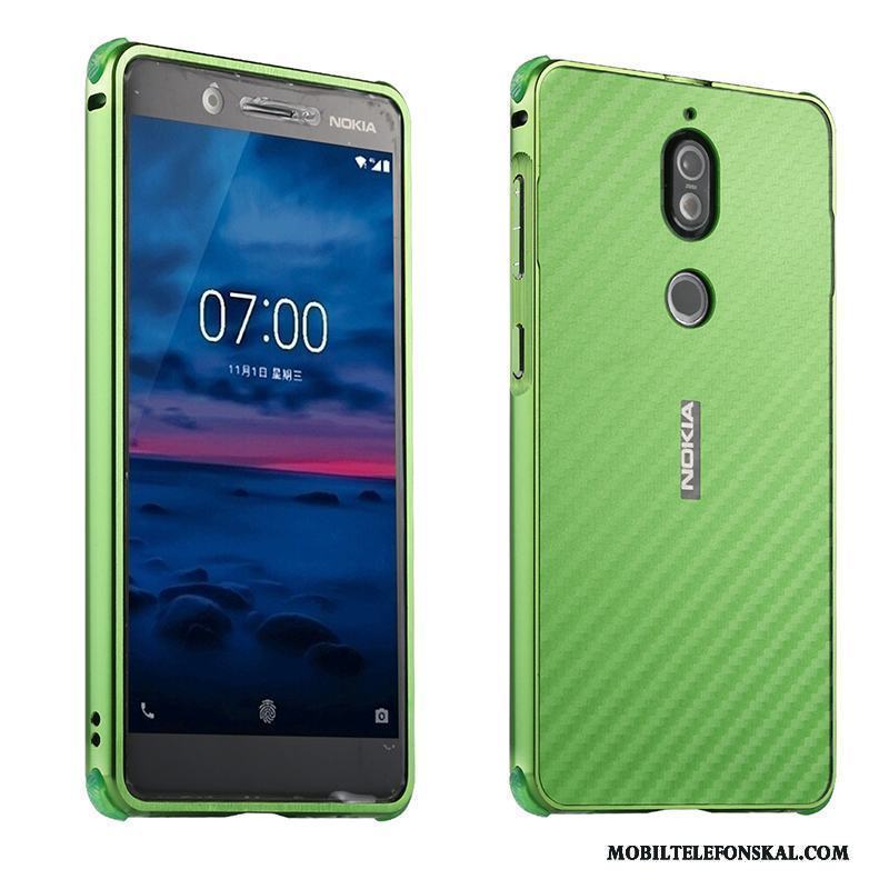 Nokia 7 Skal Skydd Frame Grön Fodral Kreativa Fallskydd All Inclusive