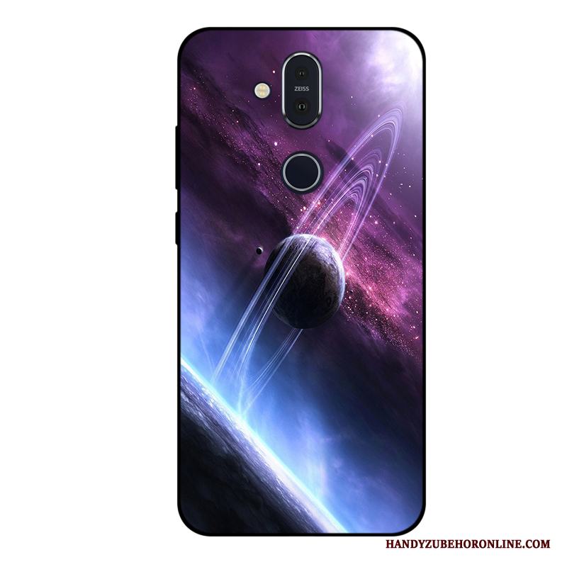 Nokia 8.1 All Inclusive Skal Telefon Stjärna Purpur Fallskydd Fodral Mjuk