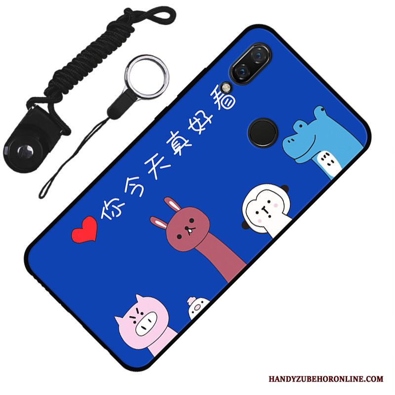 Redmi 7 Fallskydd Mjuk Röd Hängsmycken Skal Telefon Blå Vacker