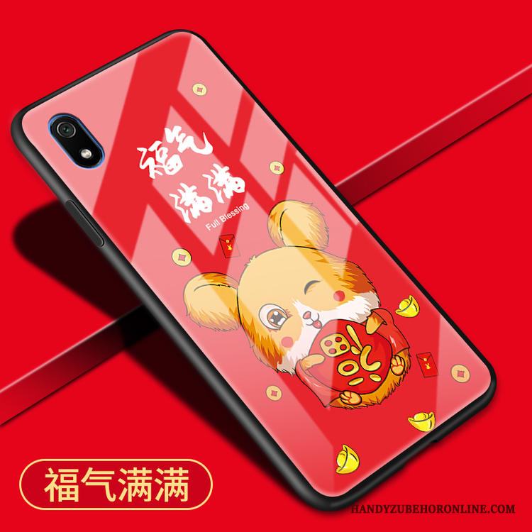 Redmi 7a Mjuk Kreativa Röd Silikon Fallskydd Skal Telefon Glas