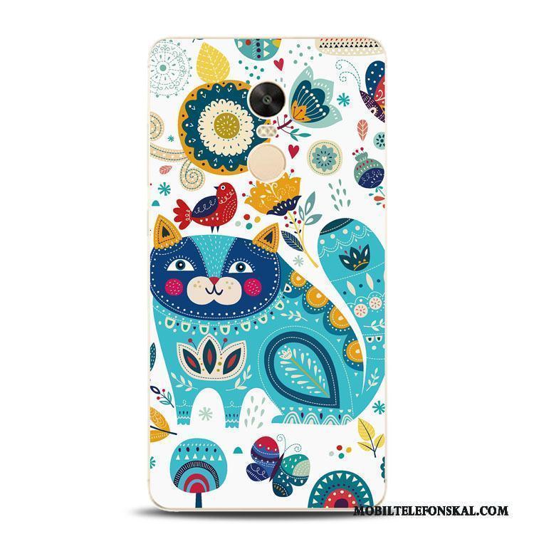 Redmi Note 4x Blommor Skal Telefon Mjuk Lättnad Röd Silikon Blå