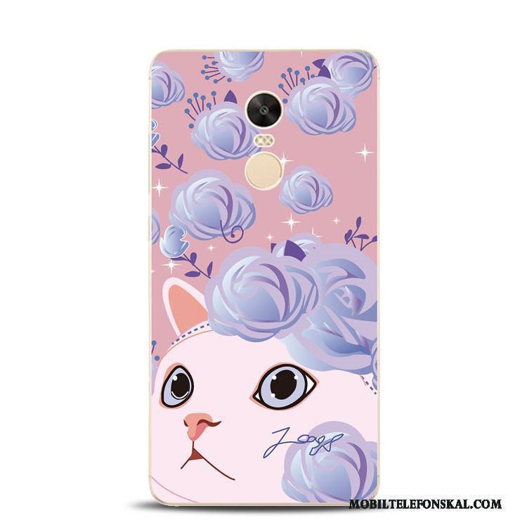 Redmi Note 4x Purpur Skal Telefon Katt Blommor Lättnad Hög Mjuk