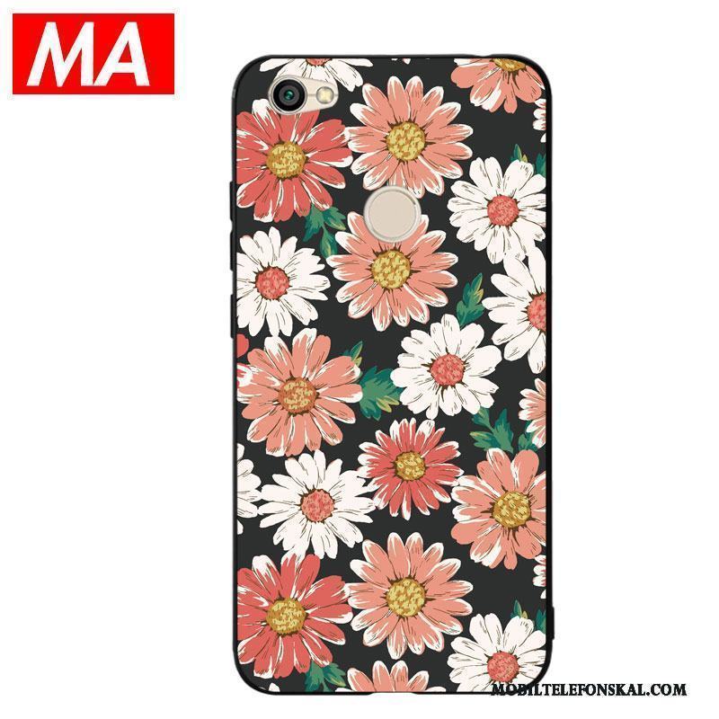 Redmi Note 5a Skal Blommor Färg Röd Hög Silikon Fodral Kreativa