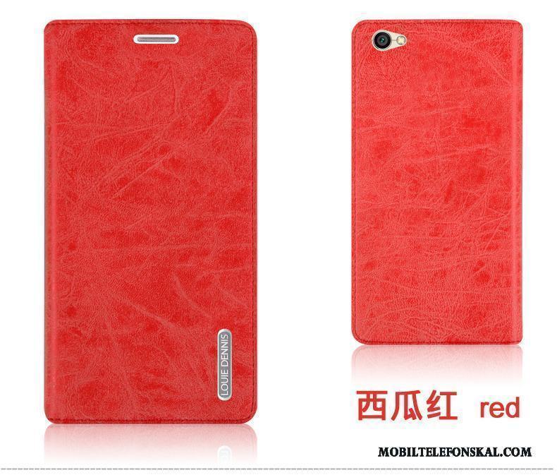 Redmi Note 5a Skal Fallskydd Hög Bakre Omslag Läderfodral Mobil Telefon Röd Liten