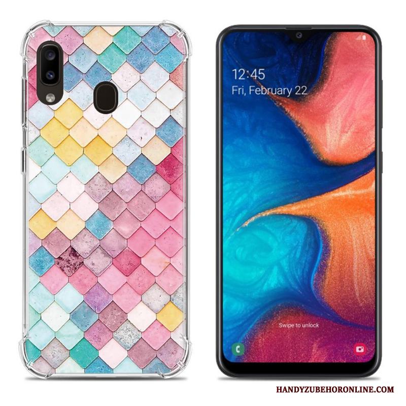 Samsung Galaxy A20e Fallskydd Skal Telefon Mjuk Kreativa Färg Net Red