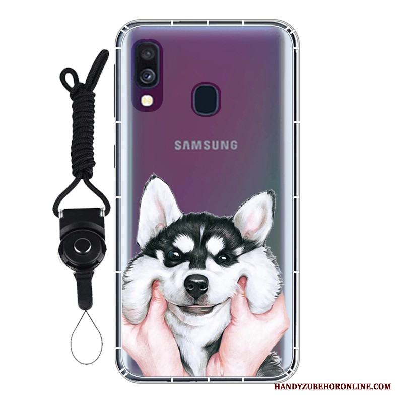 Samsung Galaxy A40 Mjuk Vit Skal Stjärna Telefon Skydd Pratkvarn