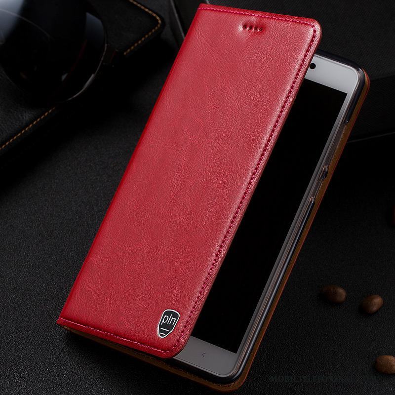 Samsung Galaxy A5 2015 Läderfodral Fallskydd Skal Telefon Röd Mobil Telefon Mönster Stjärna