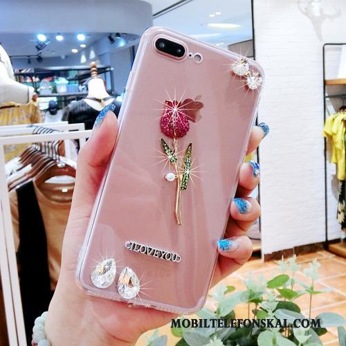 Samsung Galaxy A5 2016 Strass Blommor Rosa Skal Silikon Stjärna Bokstav