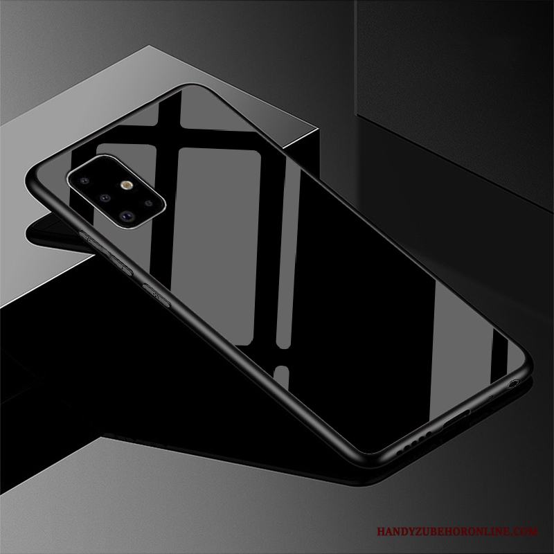 Samsung Galaxy A51 Nubuck Lyxiga Svart Skal Telefon Ren Stjärna Anpassa