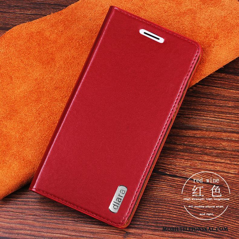 Samsung Galaxy A7 2015 Fallskydd Fodral Röd Stjärna Läderfodral Skal Telefon Täcka